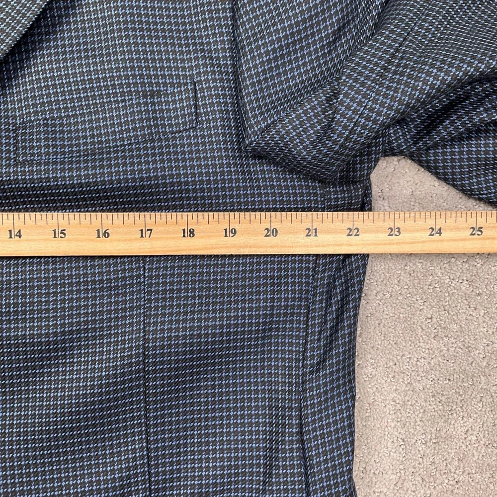 Paolo Vista Blazer Mens 42R Blue Micro Houndstooth Lightweight‎ Italian Luxury